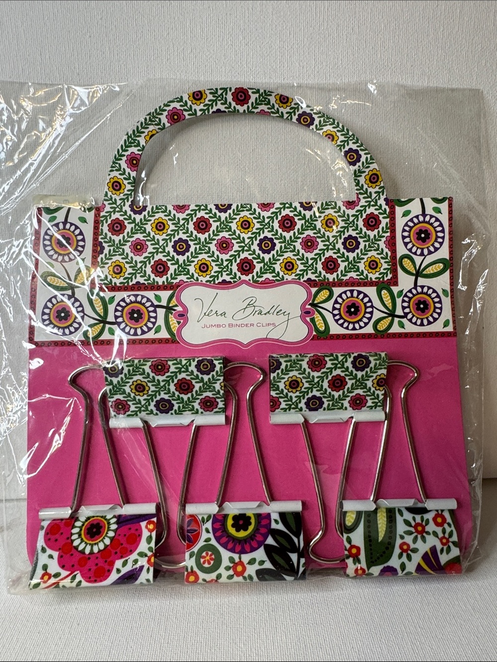 Vera Bradley Jumbo Binder Clips Set Floral - Picture 1 of 1